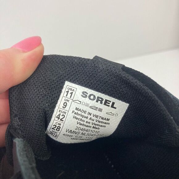 Sorel Women's Ona 503 Everyday Low Top Platform Sneakers Chunky Black Chalk 11 - Picture 7 of 7